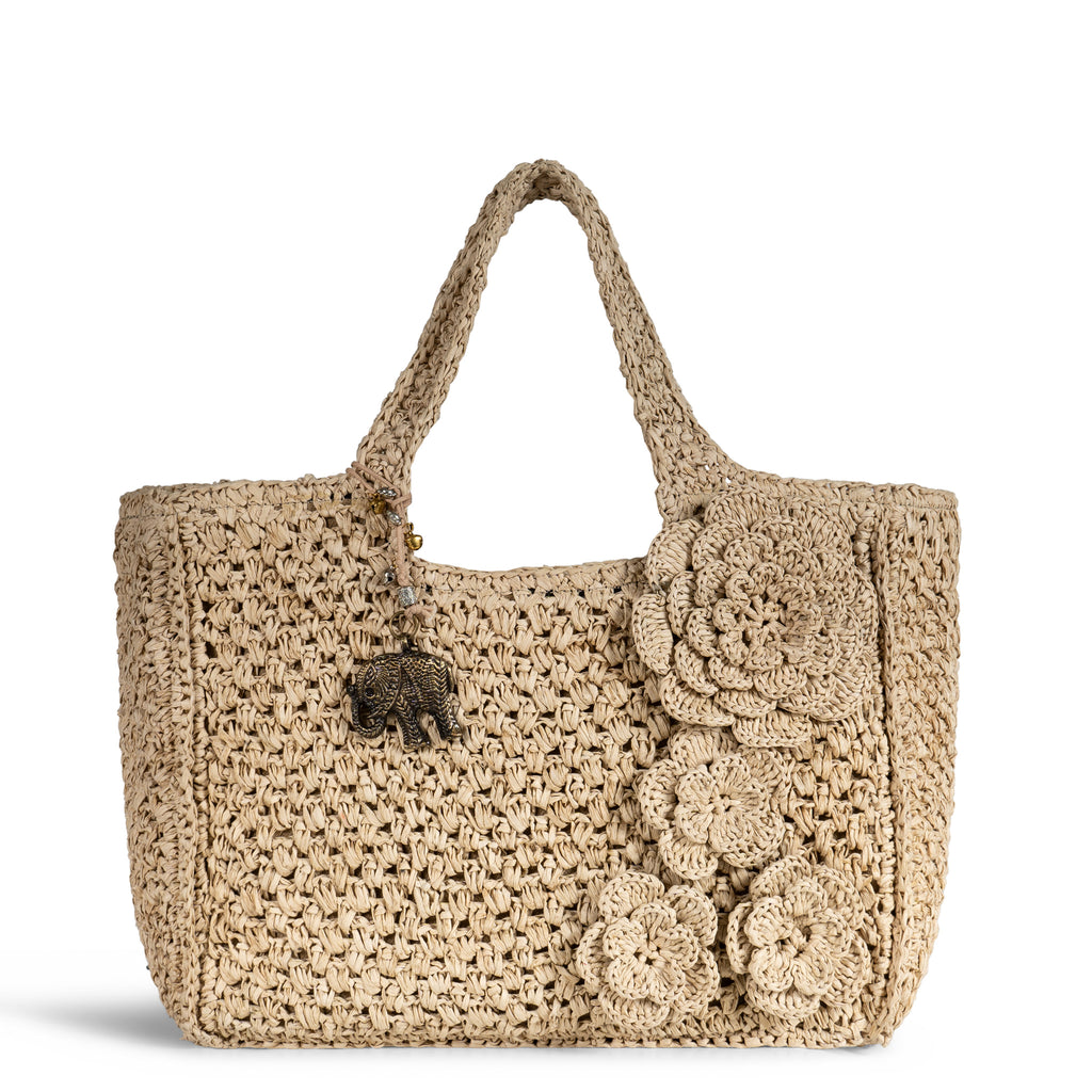 Bag medium raffia Blumen 5369_650_002