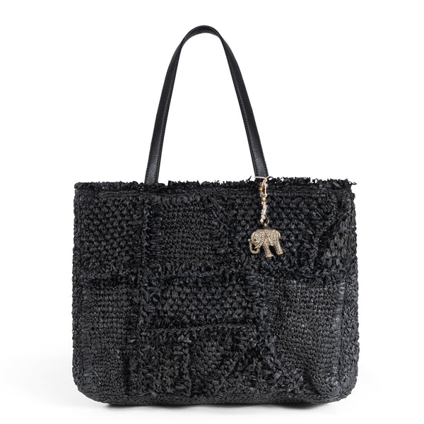 Soft Book Tote large Raffia